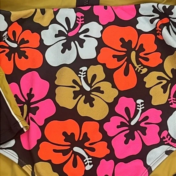 Rip Curl Hibiscus Heat  Long Sleeve Surfsuit Black Pink Orange Floral Size 2XL - Picture 9 of 12